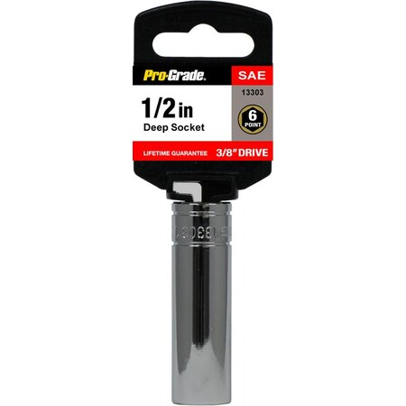 Pro-Grade Tools 3/8" Dr. 6 Pt. Deep 1/2" Socket 13303